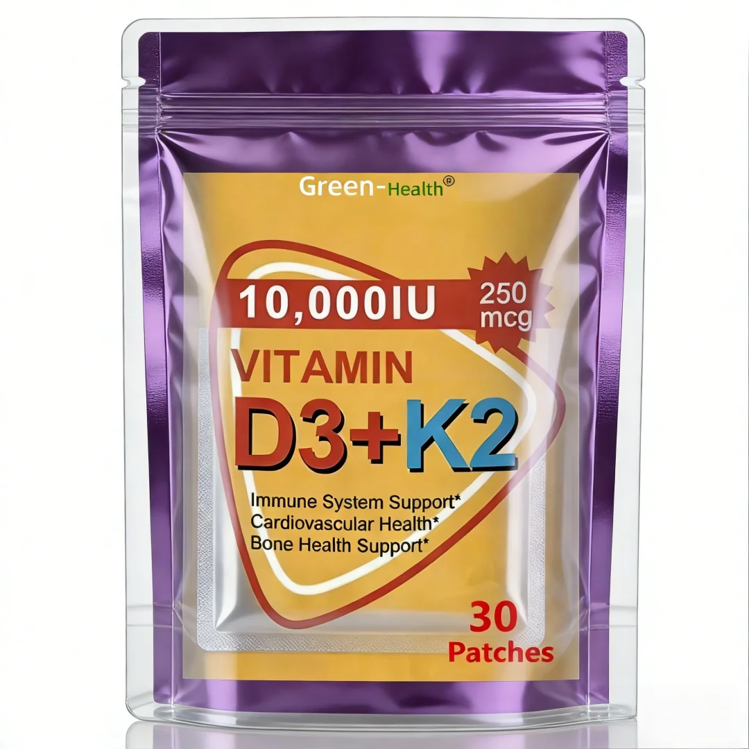 Hot sale Vitamin D3 & K2 Patch 10000 IU - Immune Support, Hair/Skin/Nail Health, Joint/Bone/Cardiovascular Wellness