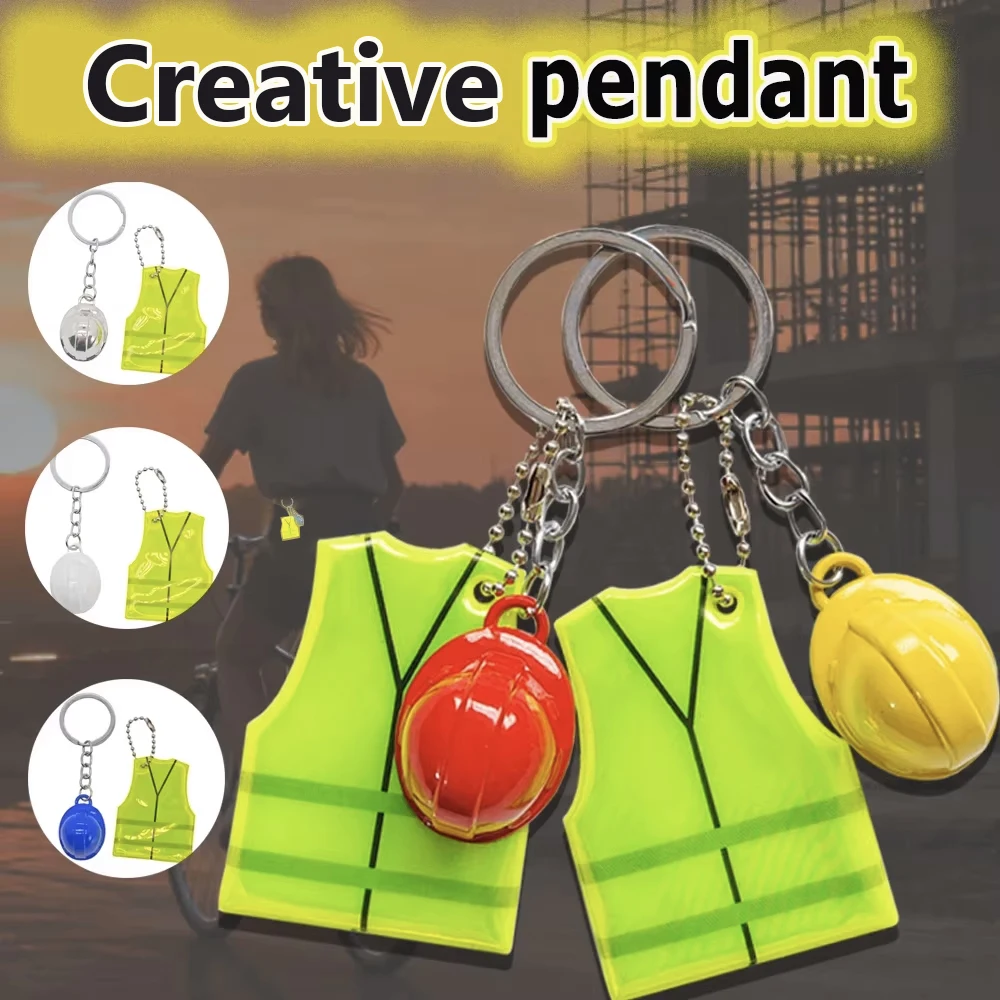 Creative Multi-color Helmet+vest Pendant Keychain Backpack Decoration, Event Small Gift
