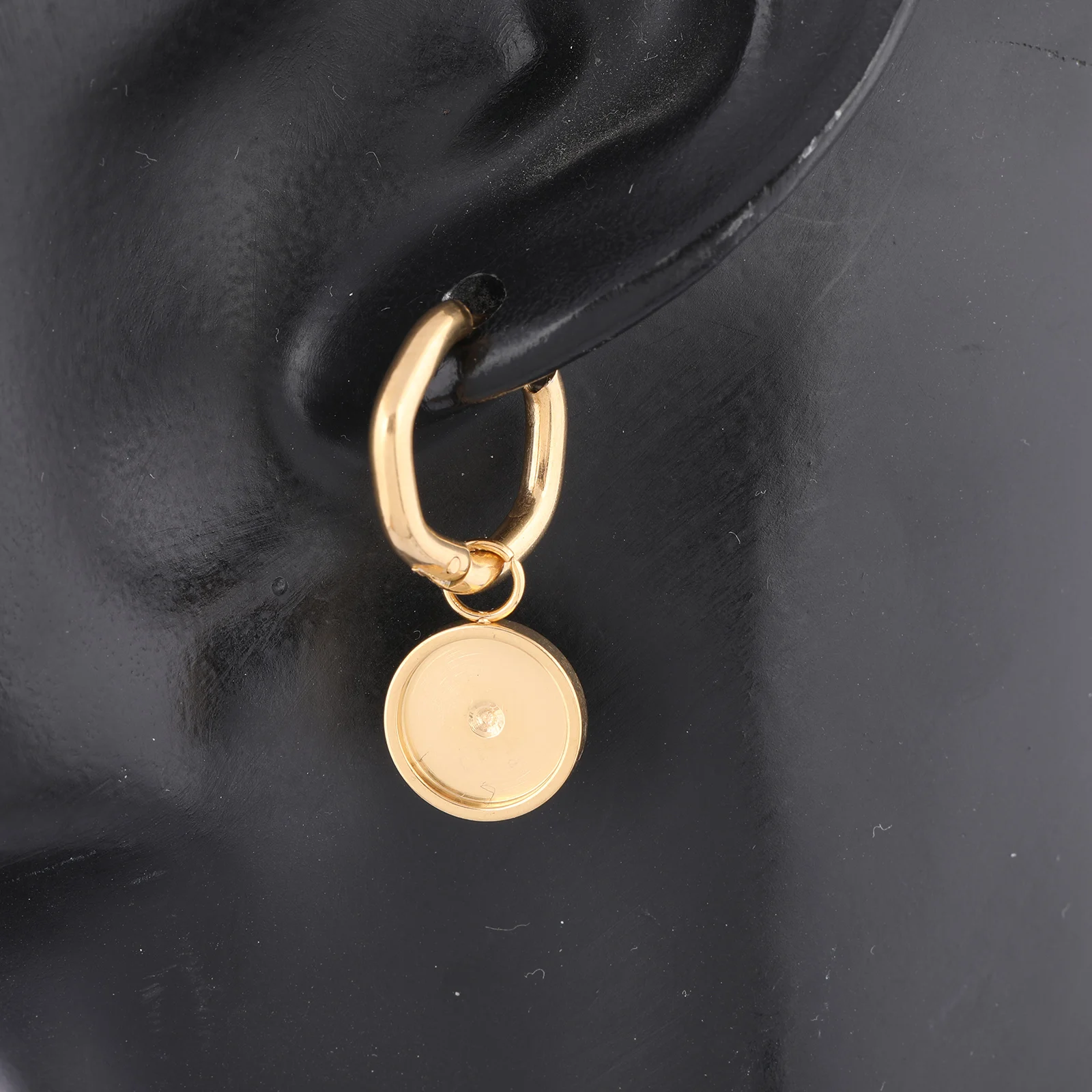 6pcs Stainless Steel Gold Plated Leverback Earring Clasp Hooks Findings Fit 10mm Cabochon Earrings Bezel Setting Blanks Diy image 5