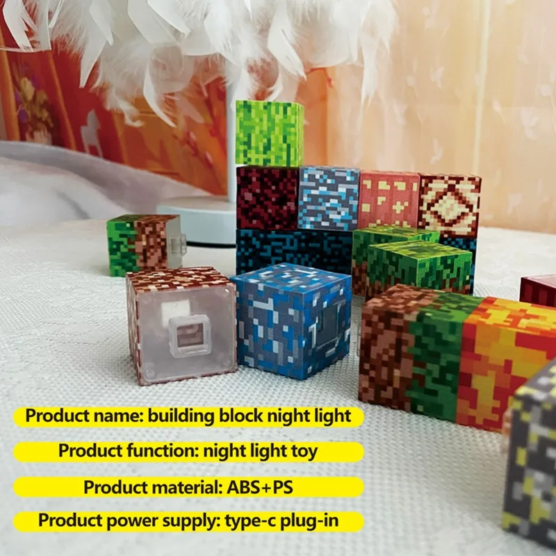 LED Night Light Building Blocks DIY Splicing Lights Game Room Decoration Desk Lights Holiday Gifts Children's Game Lights