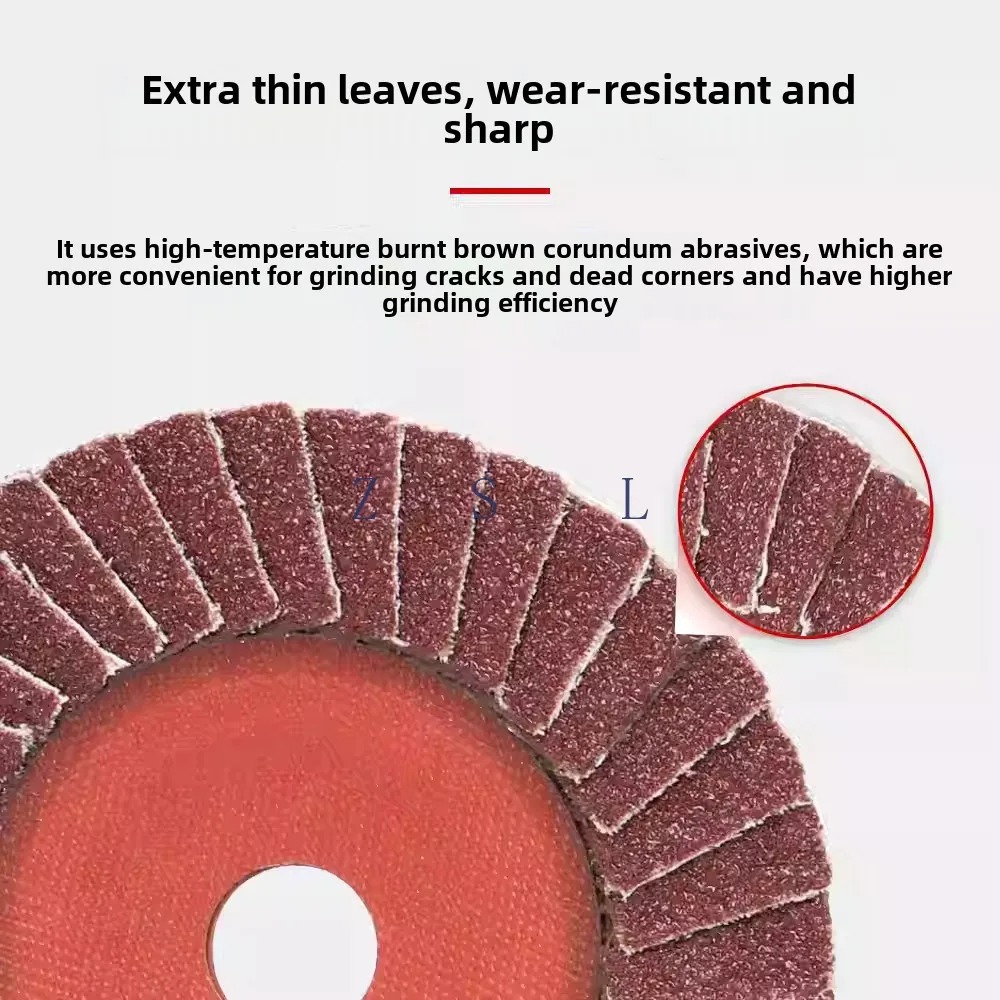 قطعة واحدة: عجلة صفحة على شكل زهرة مناسبة لقطع العمل المعدنية والألواح المعدنية والأنابيب المعدنية وطحن منتجات الفولاذ المقاوم للصدأ.