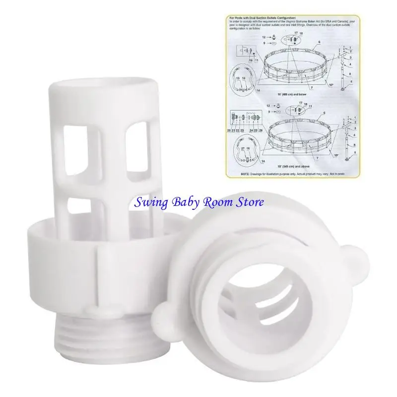 K1AD Pack of 2 Pool Drainage Adapter Garden Hose Adapter ABS Material Pool Accessory