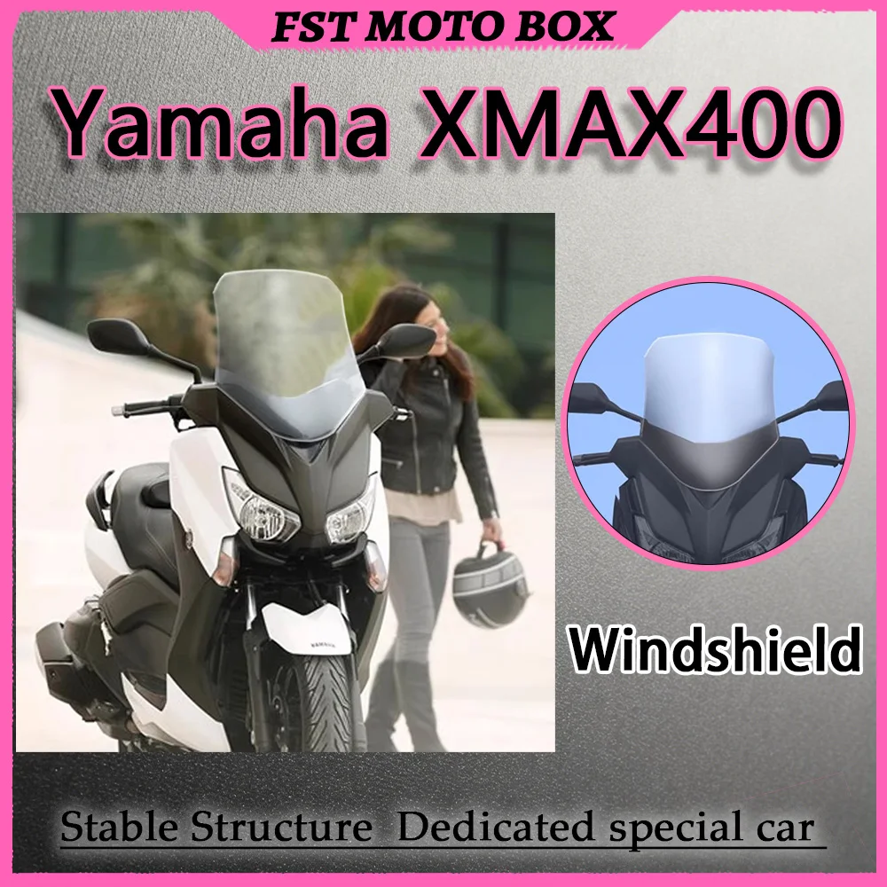 FOR XMAX400 Chest-Protecting Wind Deflector Thickened Weather-Resistant PC Extended Wider Windscreen UV-Resistant for Motorbike