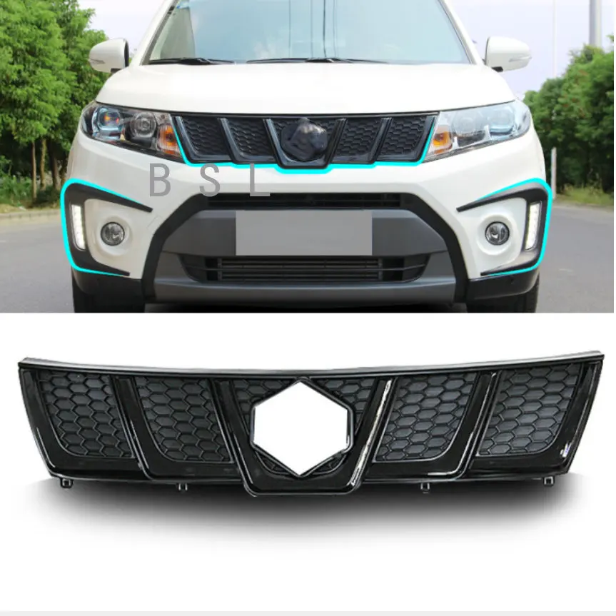 Dla Suzuki Vitara 2015-2020 europejski samochód przednia sieć kratka siatka ochronna wykończenie osobiste dekoracje części samochodowe