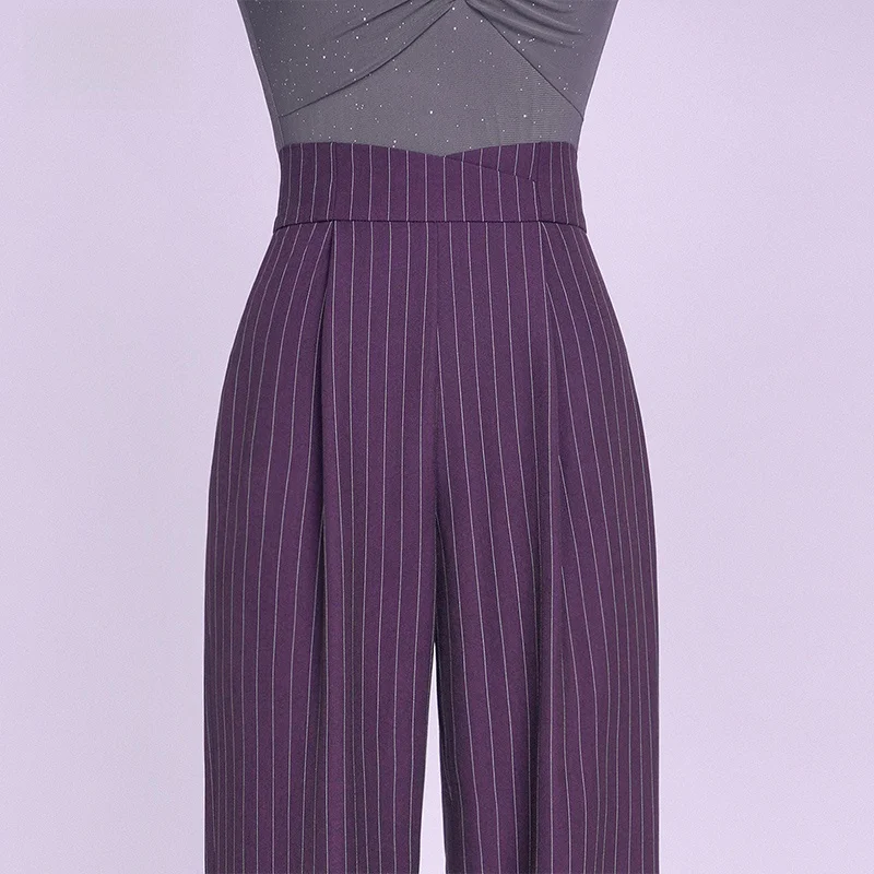 modern-dance-striped-pants-women's-autumn-winter-faionable-long-pants-social-dance-high-waist-modern-dance-pants-f267
