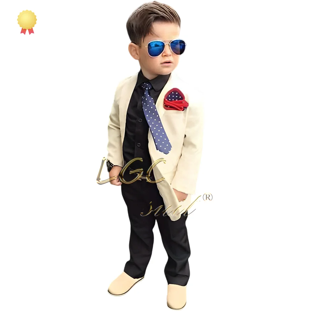 Boys' 2-piece casual suit, children aged 3 to 16 can be paired with a jacket and black trousers. Boys' customized suit