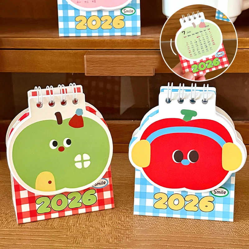 1 قطعة 2026 أجندة مكتبية صغيرة أبل تقويم صغير الحلي الفتيات سطح المكتب الديكور الحلي ألوان صغيرة ورائعة #2