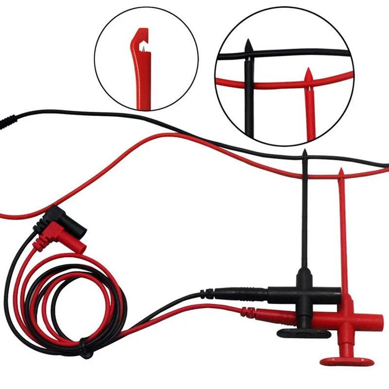 Universal digital multimeter probe for electrical testing, steel needle puncture, hook clamp, crocodile clip probe