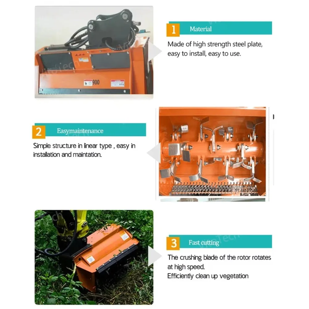 Factory direct sales hydraulic excavator flail lawn mower for sale excavator