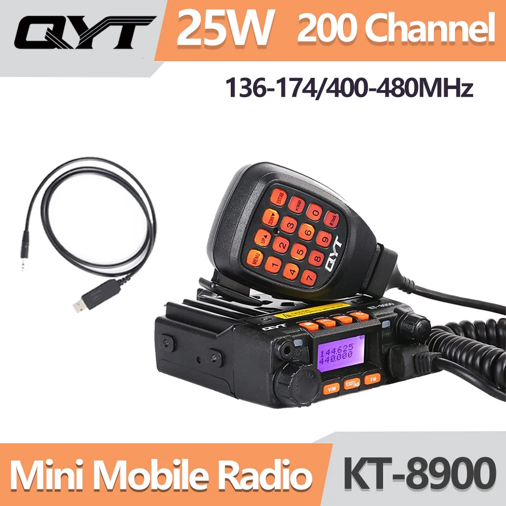 QYT KT-8900 25W Mini Mobile Radio Dual Band Высокое качество VHF UHF 136-174 и 400-480MHz Ham Radio