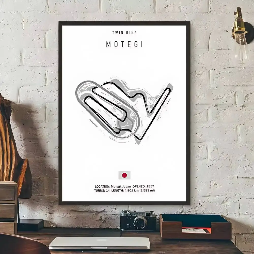 الفن الرجعية باللونين الأبيض والأسود على العالم صيغة سباق المسار DIY لزجة ملصق يتوهم الجدار ملصق لشريط غرفة المعيشة #3