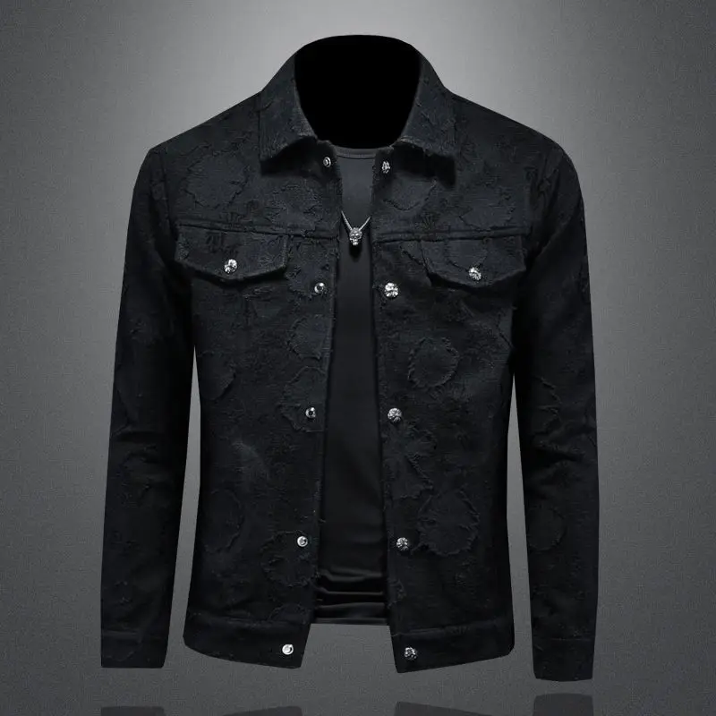 Veste Jacquard à motifs foncés, Cool et élégante, tendance printemps et automne, veste décontractée 