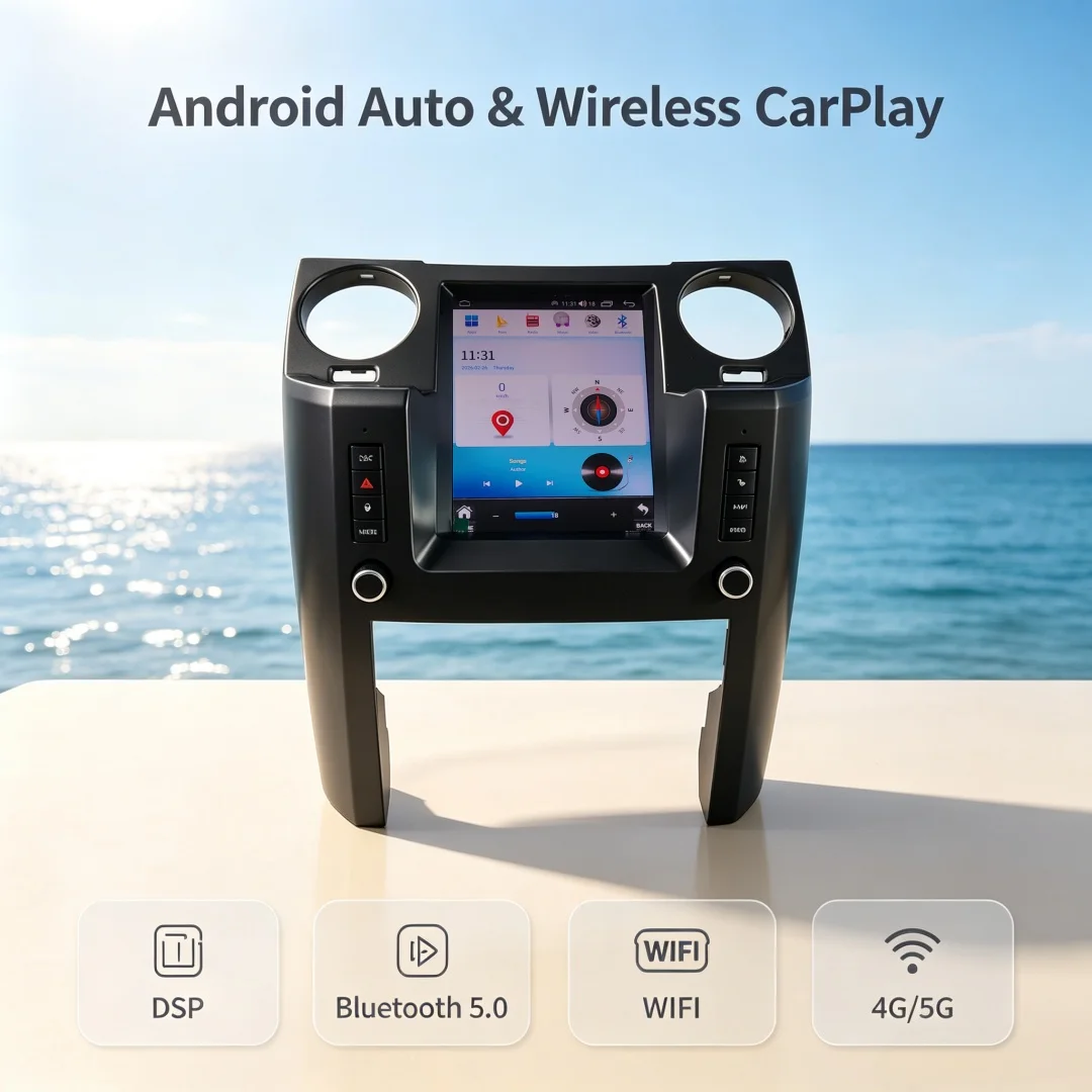 9.7 inch For Touch Screen Android 14 Car Radio For Land Rover Discovery 3 2004 2005 2006 2007 2008 2009 Multimedia Vedio Carplay