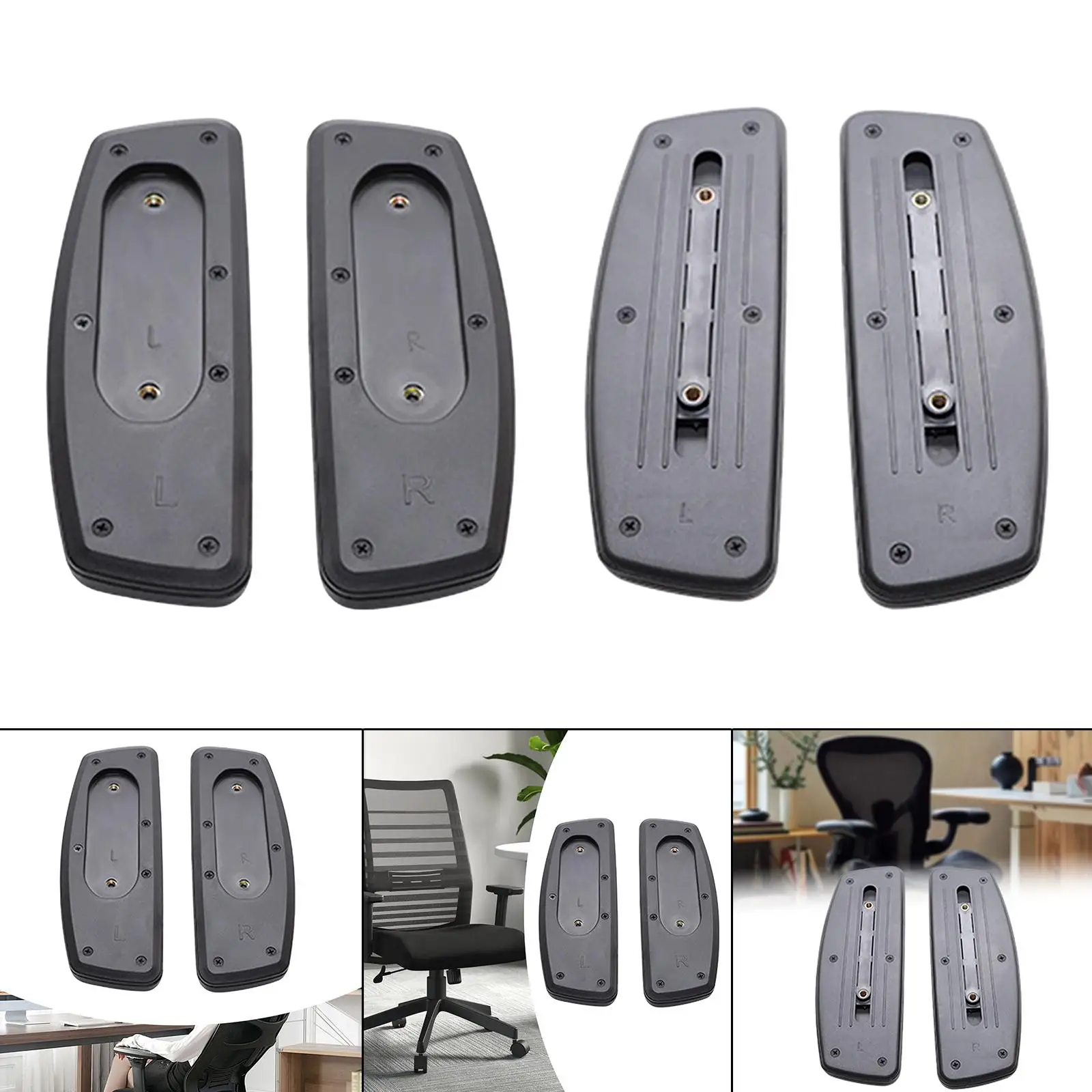

2x Office Chair Replacement Arm Rest, Wear Resistant, Easy Installation Non Slip Cushion, Water Resistant Desk Chair Arm Pads