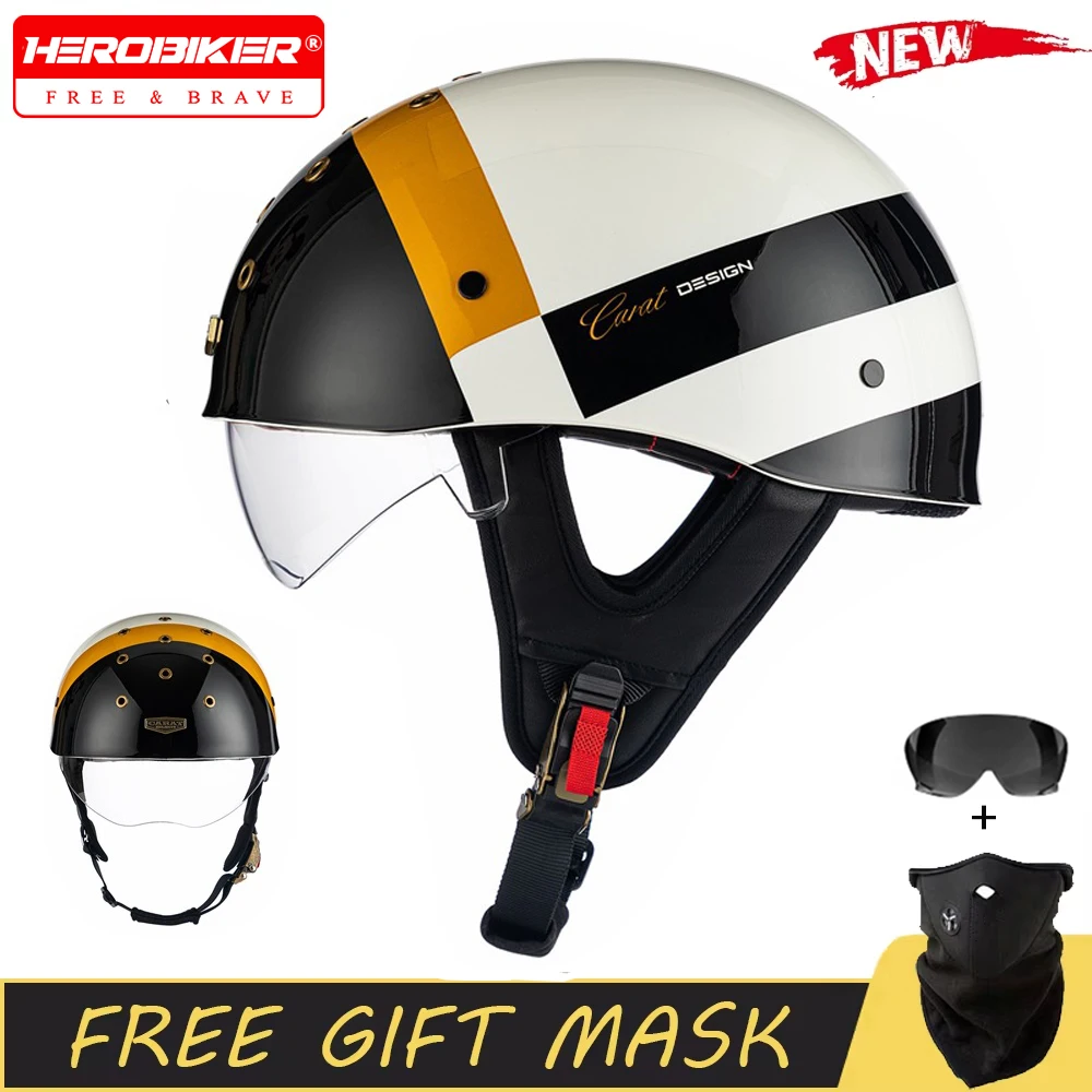 

Новый мотоциклетный полушлем, летний дышащий полушлем с отверстиями для езды на мотоцикле, материал ABS, мотошлем, оборудование для защиты от падения