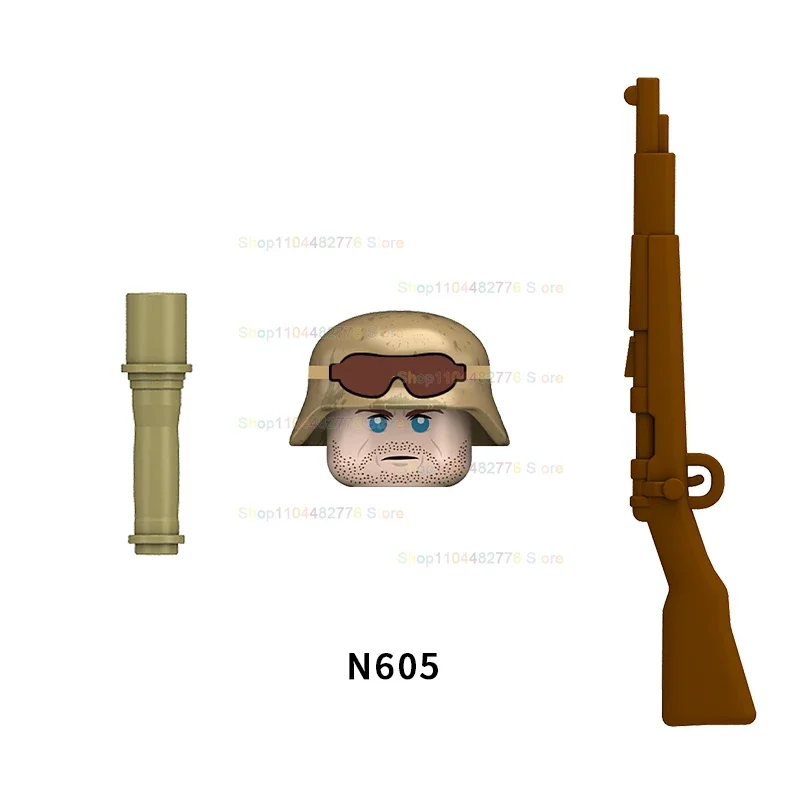 

Military War Soldiers Building Blocks Weapons Action Figure Accessories Models Toys for Children Gifts N605 606 607 608 609 610