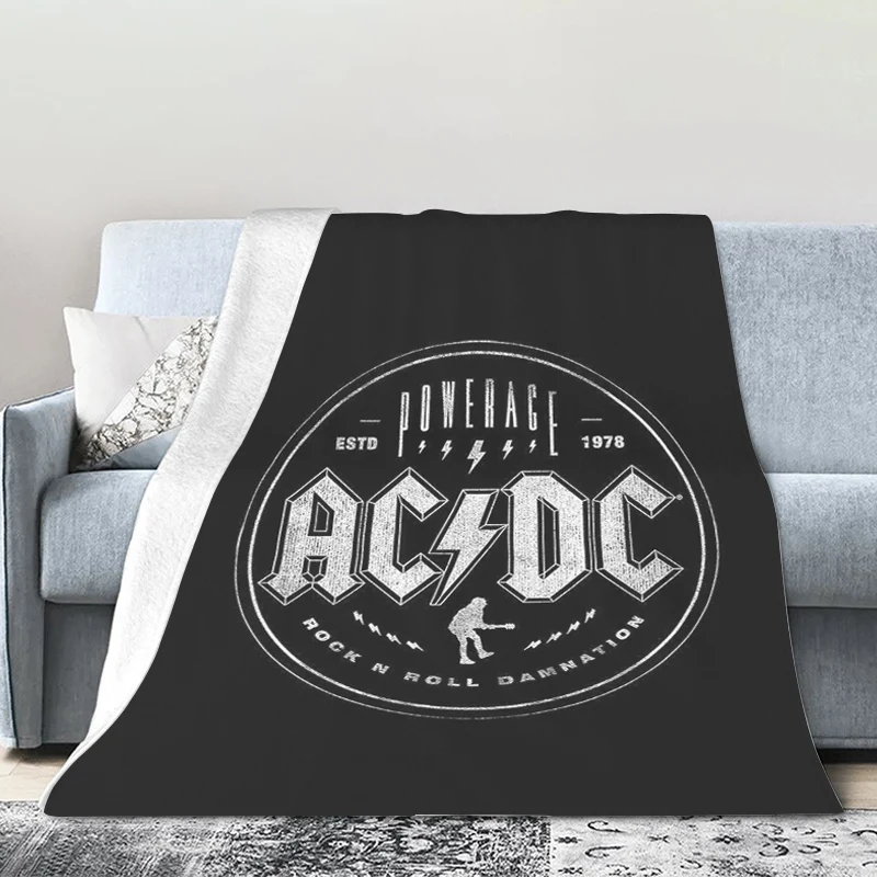 King Size Blanket Sofa Winter Rock D-ACDC Microfiber Bedding Warm Bed Fleece Camping Custom Decorative Nap Fluffy Soft Blankets