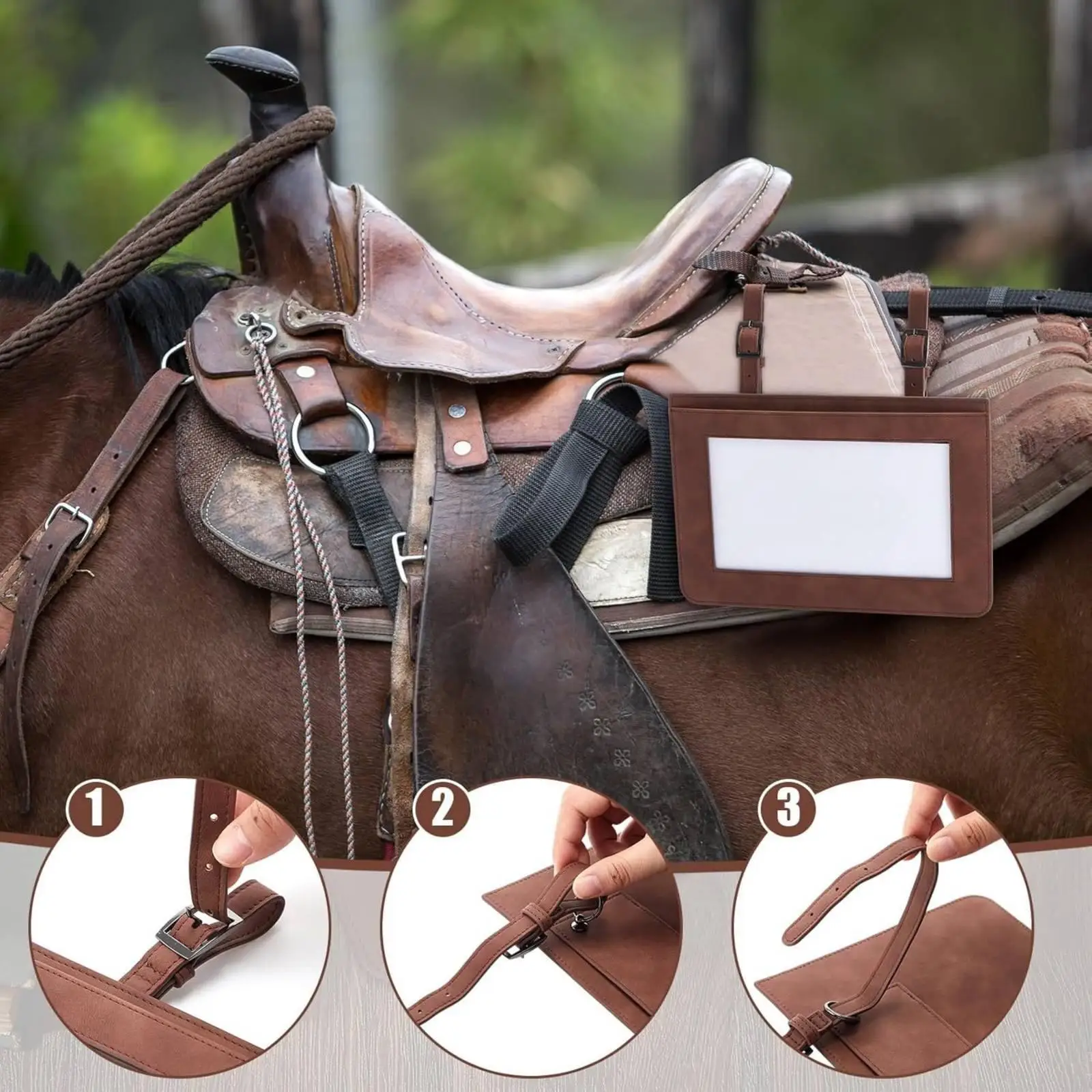 Equestrian Competition Number Holder with Clear View Window for Horse Show ID Tags and Event Identification