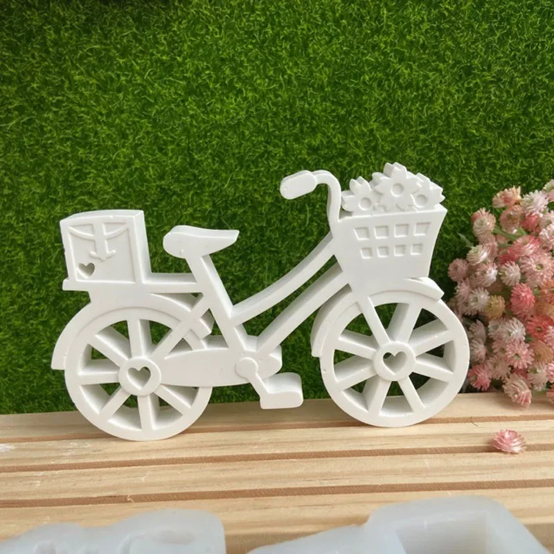 Cute Bike Cycling Silicone Mould Gypsum Mounted Incense Expanding Gypsum Decoration Mold Cycling Aromatherapy Candle Resin Mold