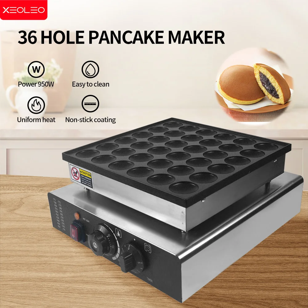 XEOLEO Electric 36 PCS Pancake Machine 850W Mini Pancake Maker Mini Dutch Gaufriers Dorayaki Mini Hotcakes