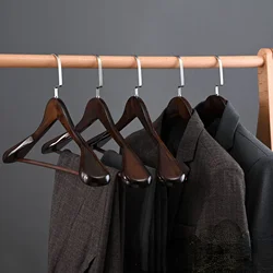 Premium Suit Hanger 4 Pack,Wide Shoulder Smooth Finish Wooden Clothes Hangers,Heavy Duty Rack for Closet,Clothing Store,Display