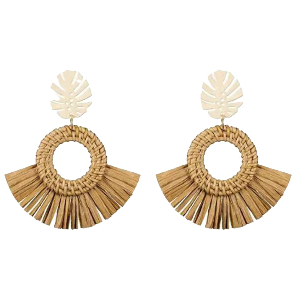 Pack of 6 Rattan Earrings Lightweight Long-time Service Handmade Ear Stud