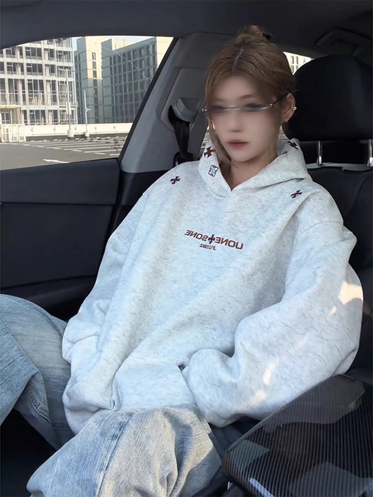 

Мужская толстовка-худи оверсайз с этнической цветочной вышивкой, осенне-зимняя, удобная, с длинным рукавом, повседневная