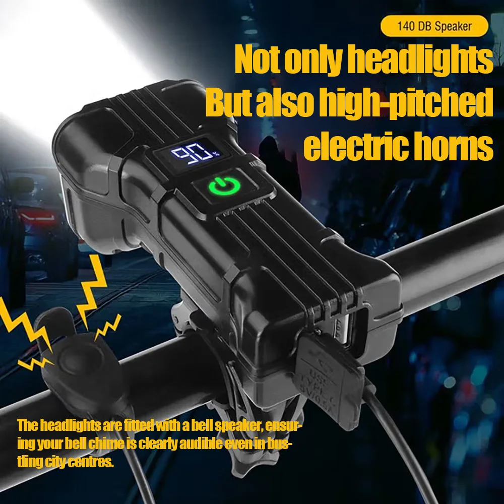 

12 светодиодов велосипедный фонарь велосипедный сигнал 2 в 1 велосипедная фара Power Bank фонарик руль USB зарядка MTB дорожный велосипедный светильник