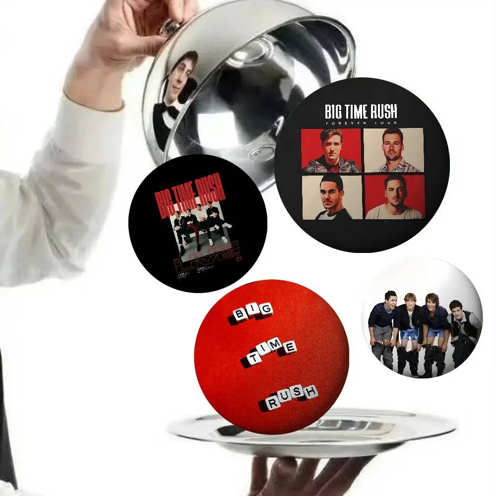 B-Big T-Time Rush Band Badges Round Brooch Cute Cartoon Idol Cosplay Badges DIY Backpack Clothing Jewelry Pins