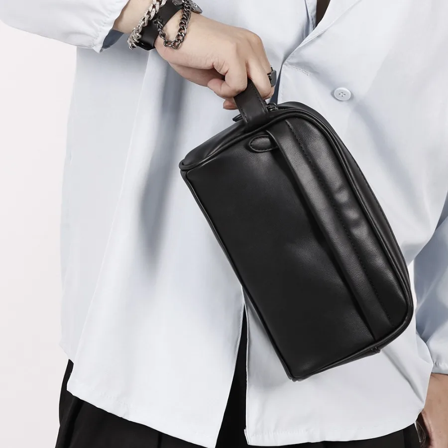 

【Новый стиль】Новая модная мужская деловая сумка-клатч, стильная повседневная сумка большой вместимости, сумка для ношения в руке, сумка с застежкой.