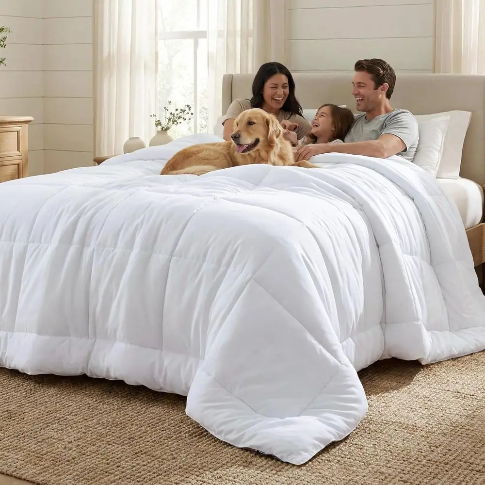 

All Season Oversized King Duvet Insert, Quilted Down Alternative, Box-Stitched with Corner Tabs, Washable, 116 x 98 White