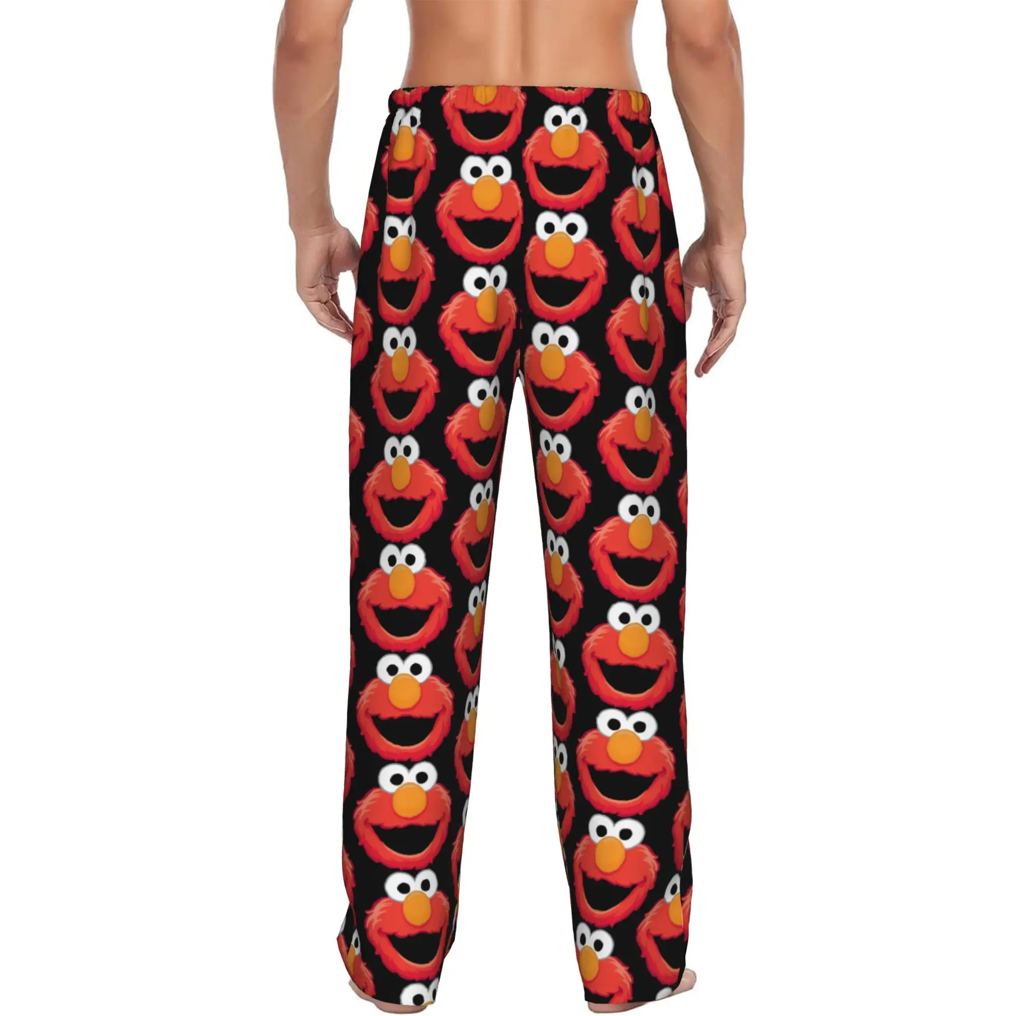 Custom Cookies Anime Monsters  Pajama Pants Sleepwear Men Elastic Waistband Elmo Cartoons Sleep Lounge Bottoms with Pockets view 2