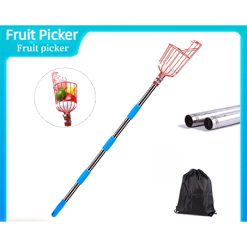 

Fruit-Picking Gadget Stainless Steel High-Reach Fruit Picker Fruit Harvesting Tool Gardening Tool
