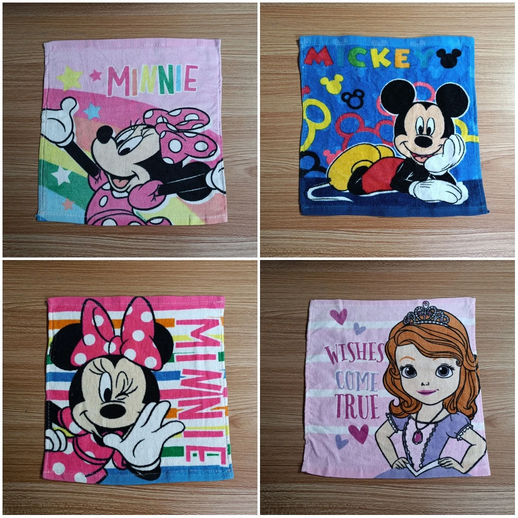 

Anime Cartoon Sophia Mickey Minnie Mouse Baby Towels 30x30cm Cotton Handkerchief Travel Car Soft Toddler Face Hand Towel Gift