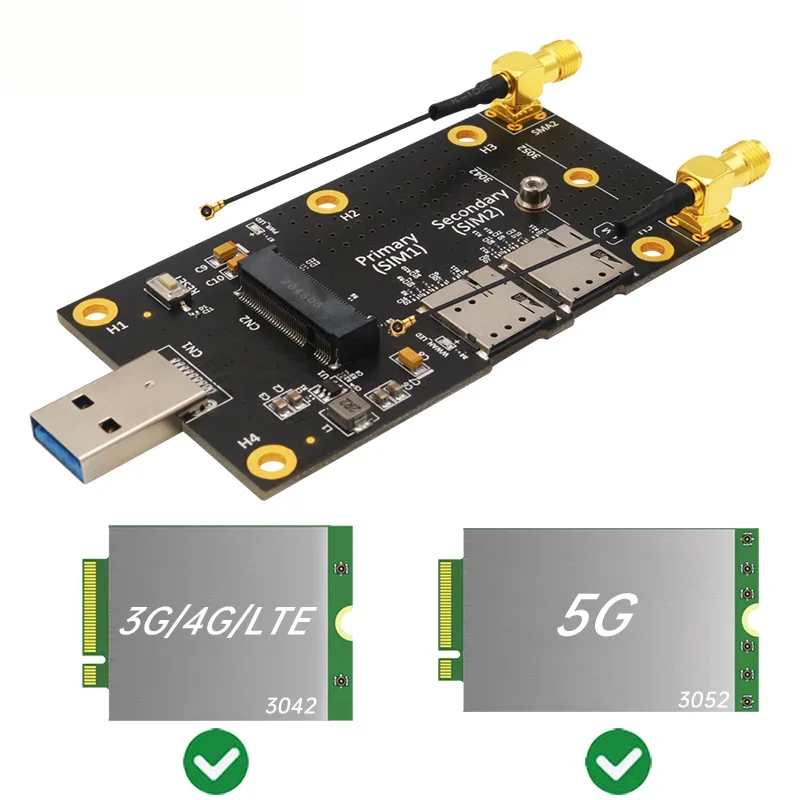 

NGFF M.2 to USB 3.0 adapter board 4G Antenna for Quectel LTE Cat16 EM160R-GL EM12-G EM06-E EM06-A EM120R-GL EM121R-GL M.2 Modem