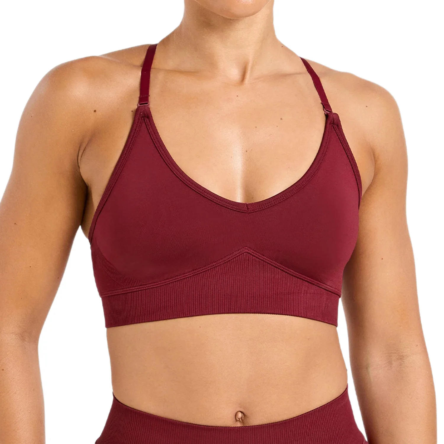 Reggiseno yoga senza cuciture, bellissimo design sulla schiena, biancheria intima sportiva ad alta resistenza ad asciugatura rapida, gilet, cavezza sportiva, top fitness per donna