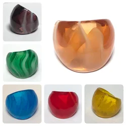 Fashion Handmade Murano Glass Rings For Women Pretty Single or Two Ribbon Finger Rings Party Gifts Beautiful Glass Jewelry