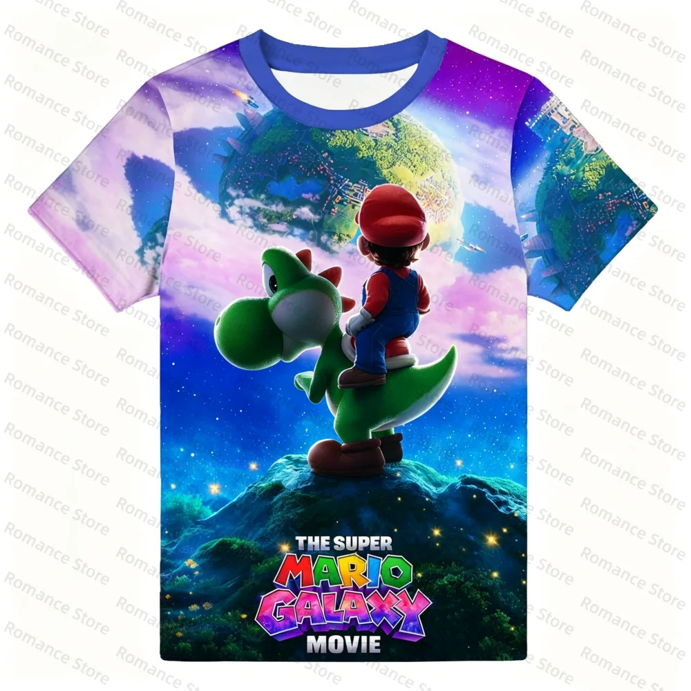 

Starry Sky Planet Mario Riding Yoshi 3D All Over Print T-shirt Unisex Summer Comfort Short Sleeve Tops Cartoon Casual Tees