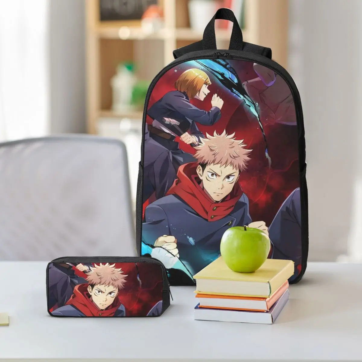 Megumi Besto Friendo Jujutsu Kaisen Sukuna 애니메이션 배낭 BookBag 학교 가방 어깨 가방 3ps 절연 점심 가방 연필 케이스