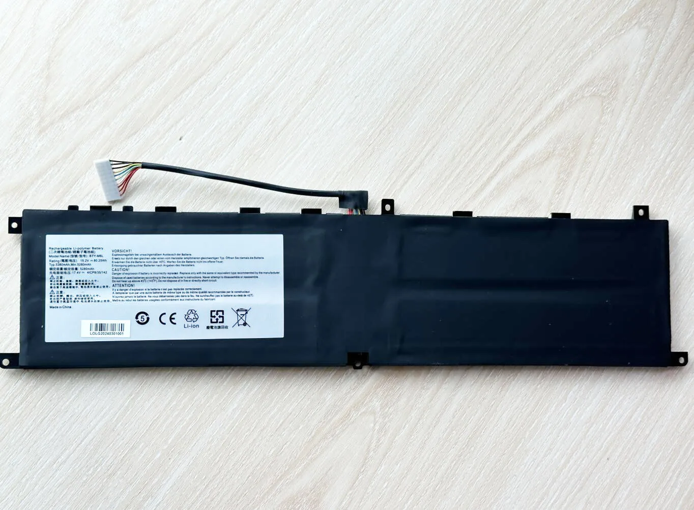 Imagem -04 - Bateria do Portátil para Msi Gs65 Gs75 Stealth Fino P65 P75 Criador Ps63 Moderno Assinatura 15 A10sc 17 A10sgs Novo Bty-m6l