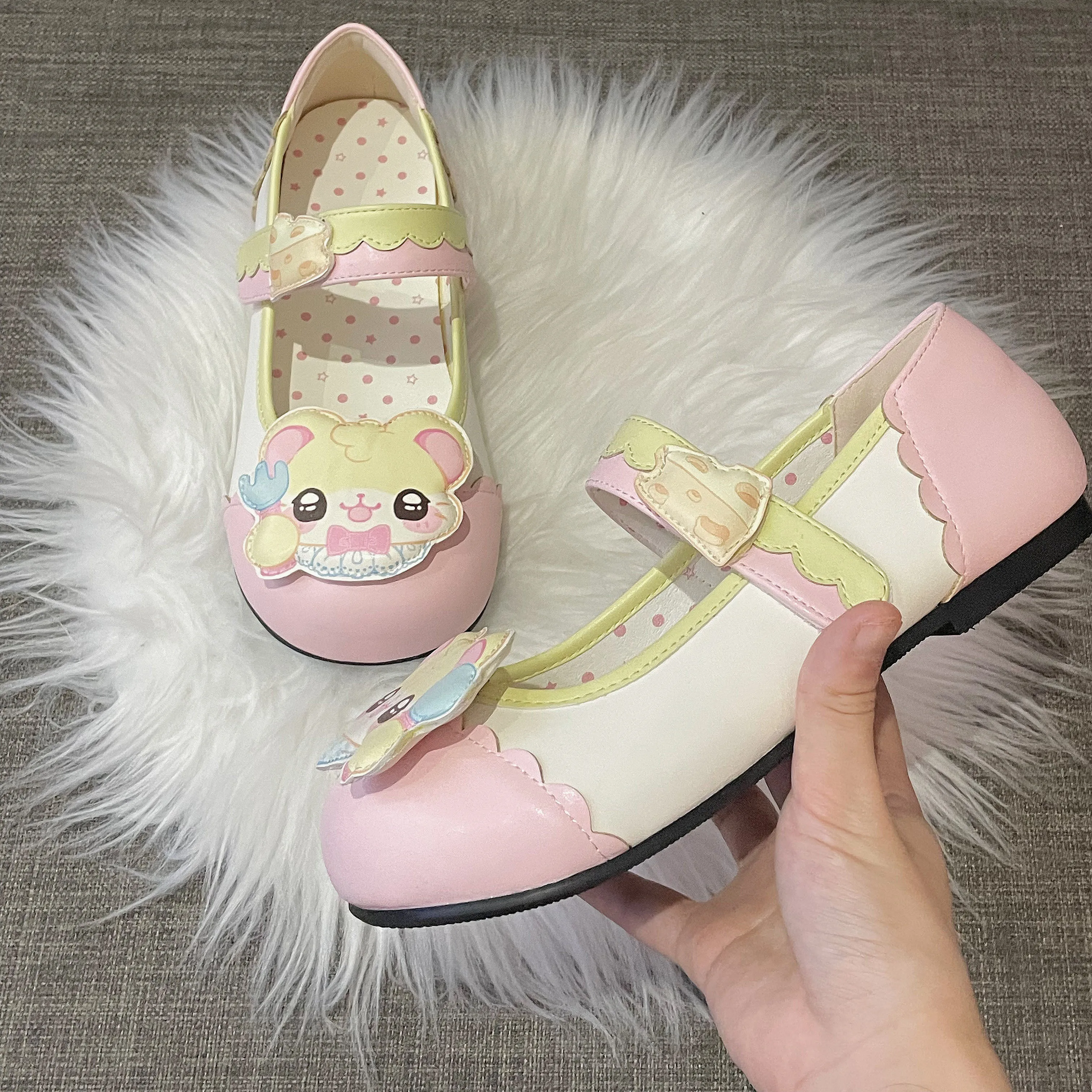 

Cute Mouse Party Cute Cartoon Mouse Lolita Shoes Round Head Lo Shoes Lolita Girls' Tea Party Shoes Original