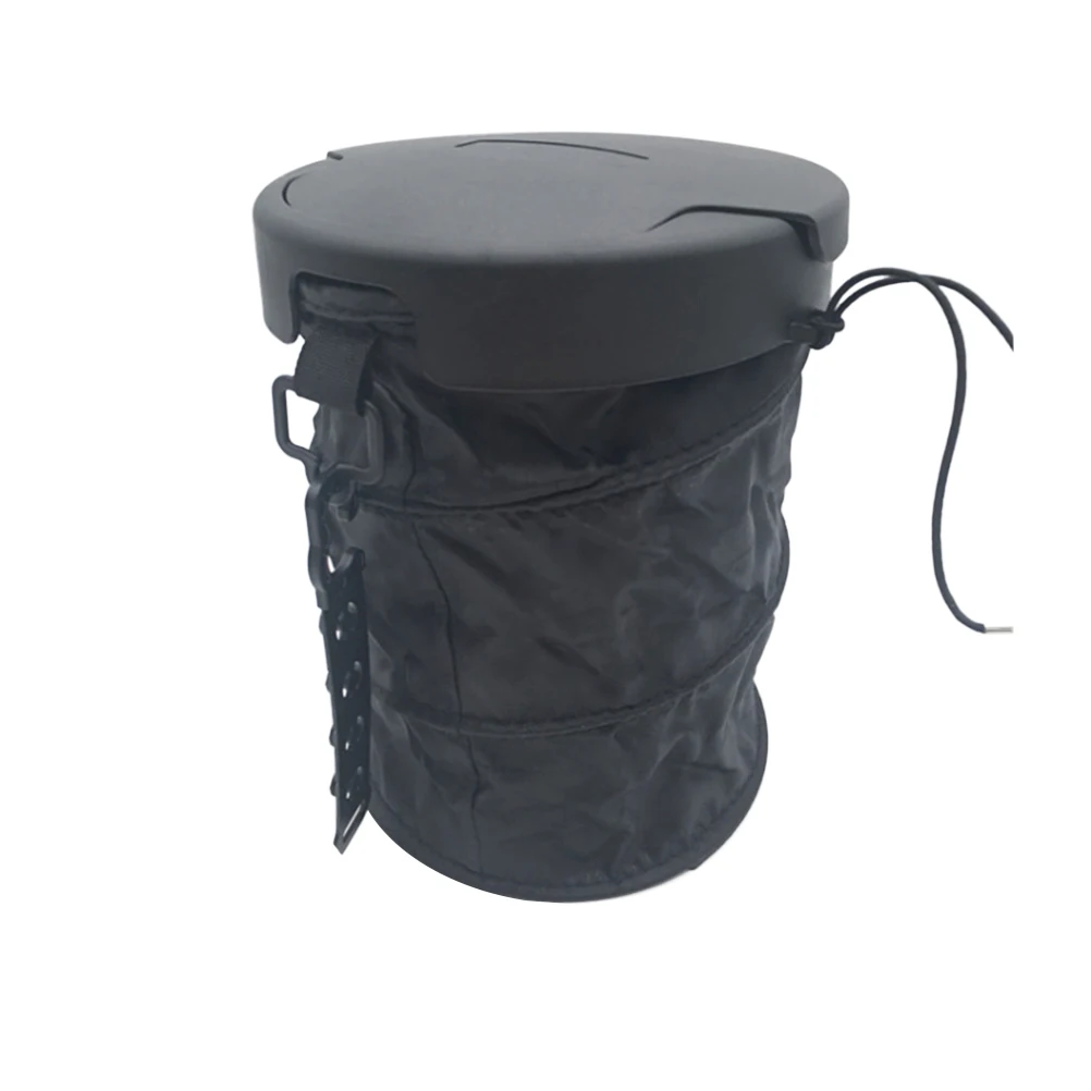 

Folding Trash Can Garbage Storage Bin for Car Slender Trashcan Cars Waste Container Black Rubbish