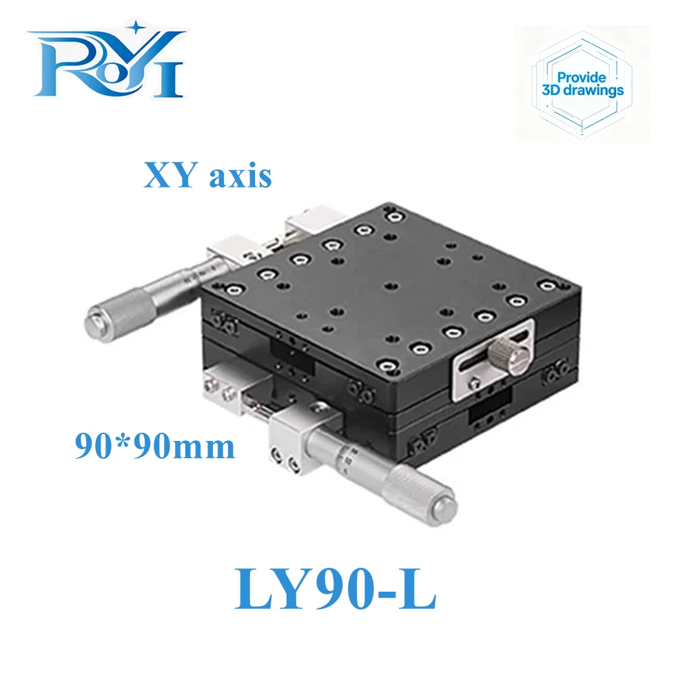 XY Axis 90*90mm Trimming Station Manual Displacement Platform Linear Stage Sliding Table XY90-L XY90-C LY90-R Cross Rail