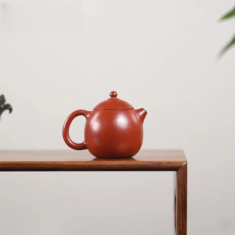 exquisitas de 90ml, hechas a mano, con forma  huevo de dragón,  arcilla Zhu  mineral crudo, tetera para remojar té