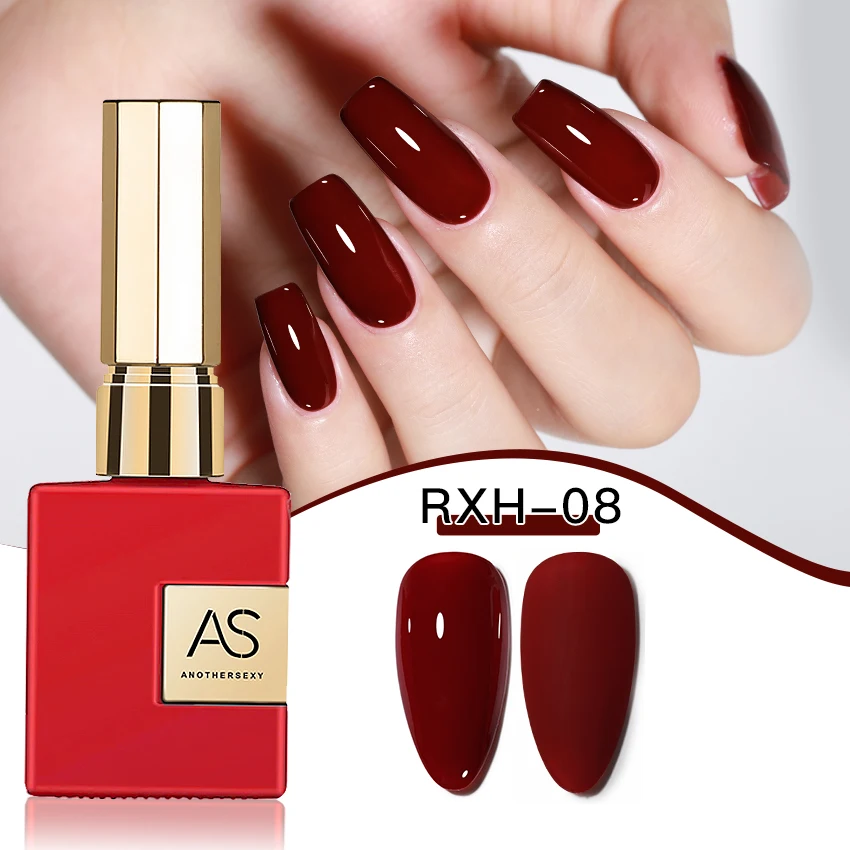 AS 15 ml Gel-Nagellack, nicht im Set, Neujahr, semi-permanent, Hybrid, schwarz, rot, Gel-Nagellack, Valentinstag-Nagelkunst, emaillierter Lack