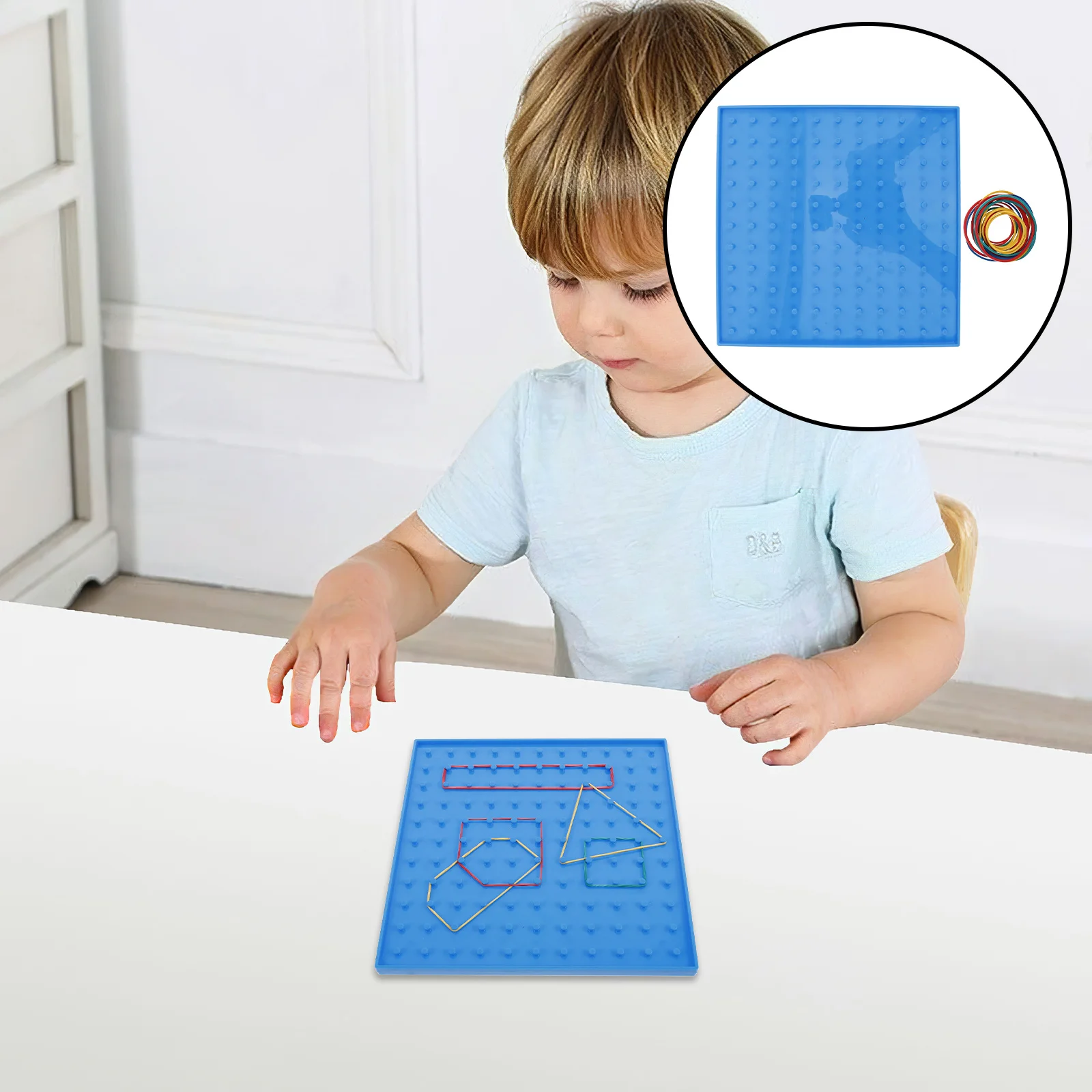 

1 set 1 Set Kids Geoboard Set Double-Sided Pegboard Pattern Making Board For Math Learning Stem Educational Shape Creation Kit