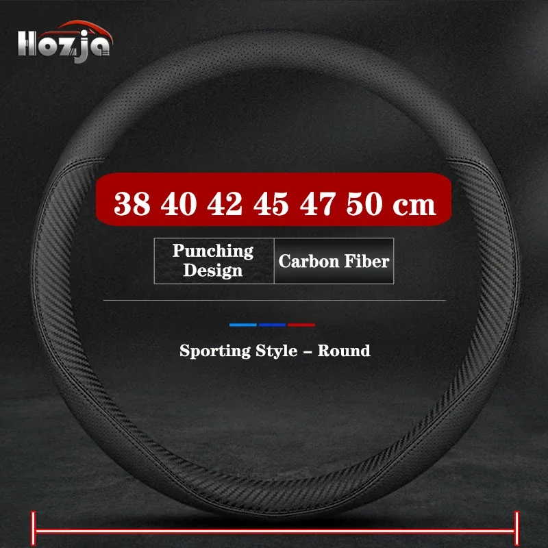 Kunstleder-Lenkradbezug mit extra großer Flechtmusterung, mehrere Größen 38-47 cm, universell für Auto, LKW, Auto-Innenausstattung. – Detail 1