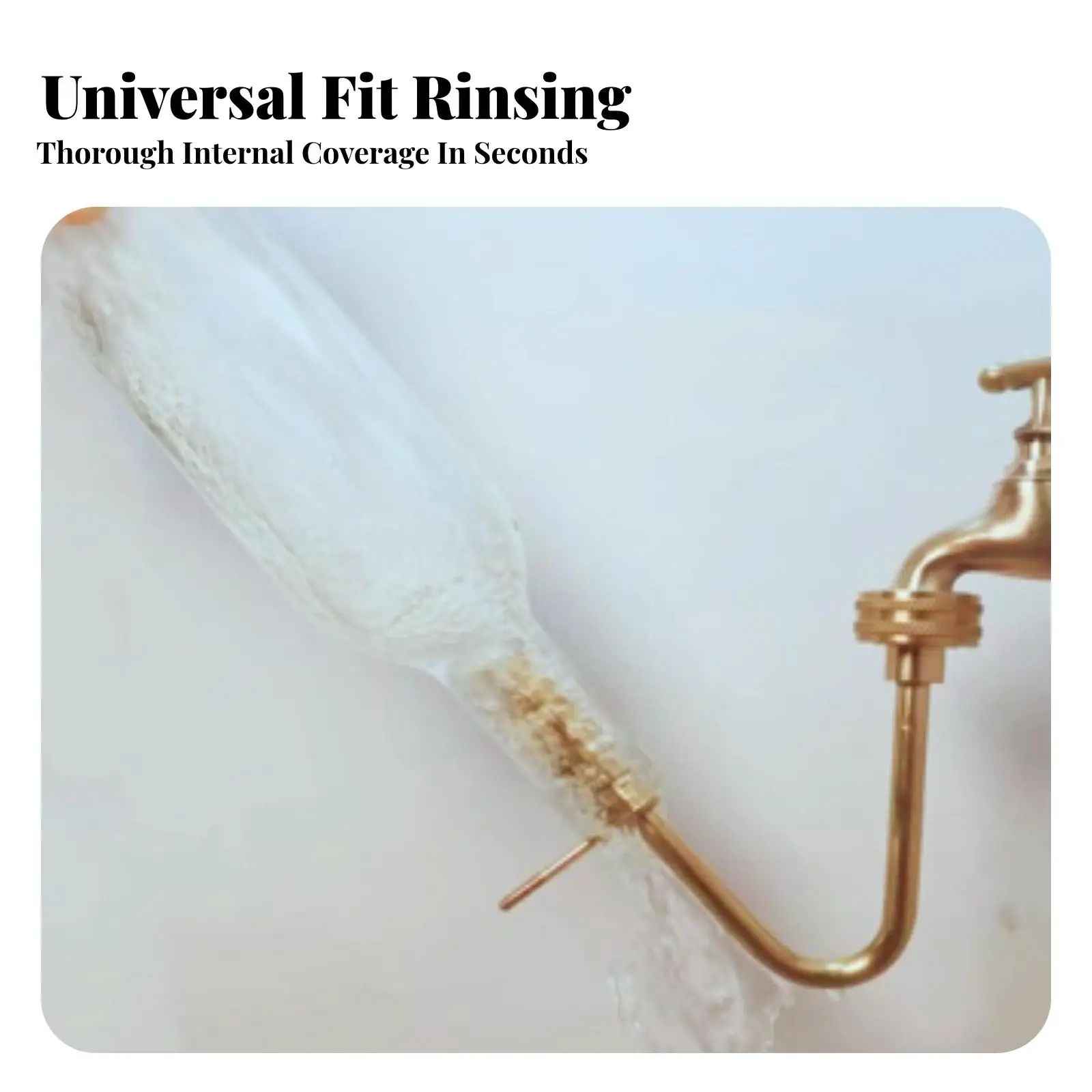 Brass Bottle Rinser for Faucet Mounted Bottle Washer with G3/4 G1/2 Thread Adapters for Fast Cleaning