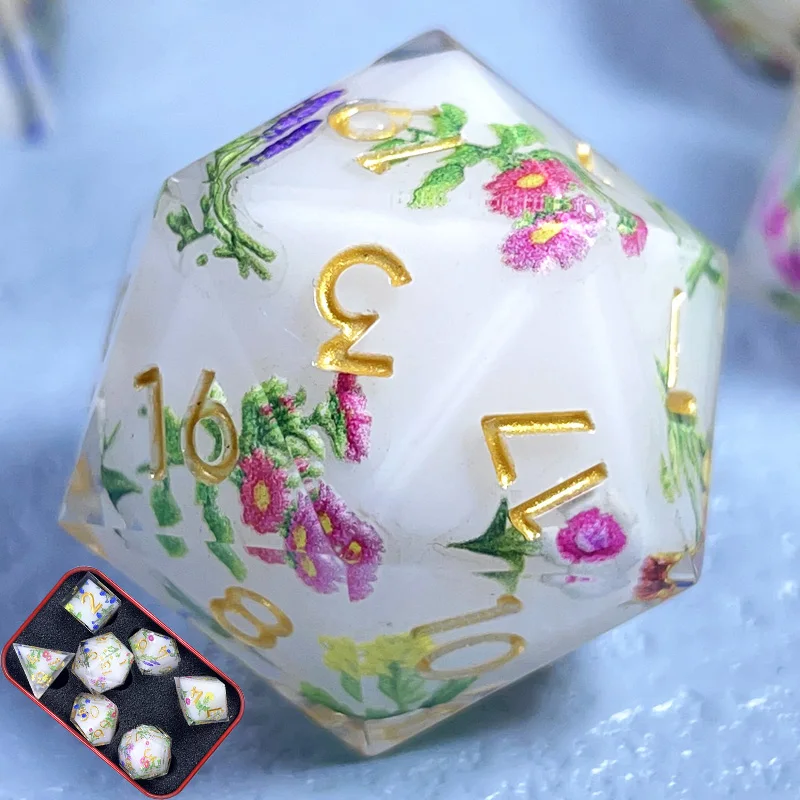 

Polyhedral DND Dice Set 7Pcs Volcano Lava forRPG COC Fantasy Potion Flask Dungeons and Dragons Gift Interactive Tabletop Games