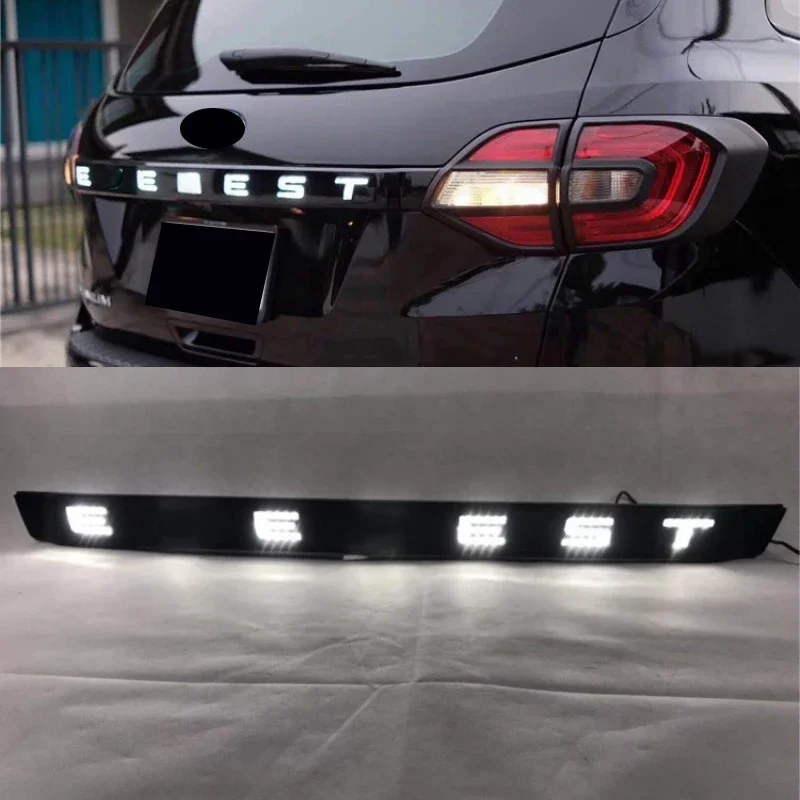 For Ford Everest Endeavour 2015 2016 2017 2018 Chromed Black Color Car LED Trunk Lamp Rear Warning Light Brake Lamp